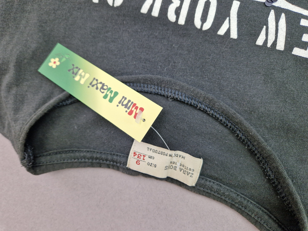 Langarmshirt Gr. 134/140 Zara dunkelgrau New York City Pailletten