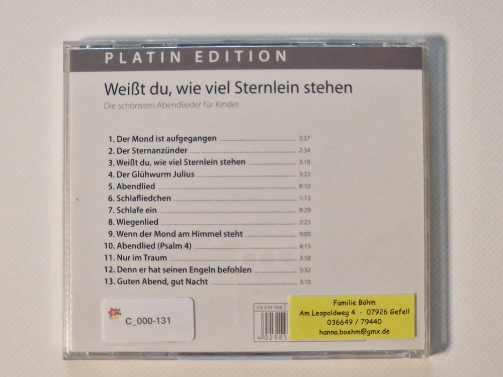 Weißt du, wie viel Sternelin stehen – Die schönsten Abendlieder für Kinder