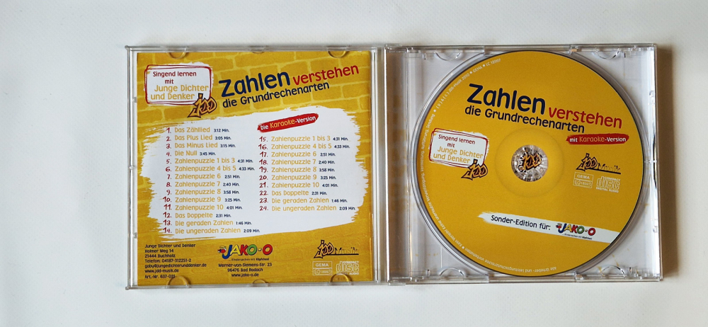 Zahlen verstehen – die Grundrechenarten – Singend lernen mit Junge Dichter und Denker – Sonder-Edition für Jako-o