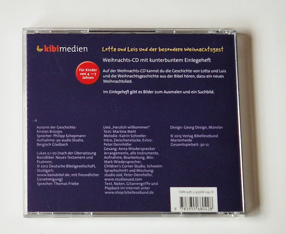 Lotta und Luis und der besondere Weihnachtsgast – Hörspiel mit Lied und Einlegeheft