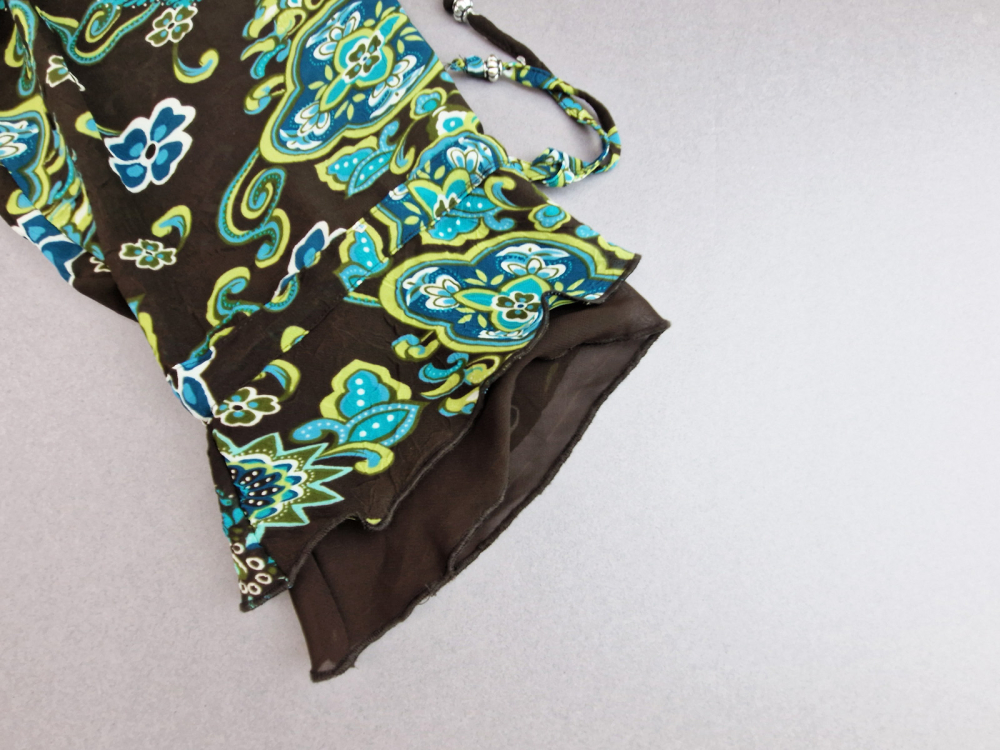 schicke Langarmbluse Gr. 48/50 NKD braun/grün/türkis Blumen