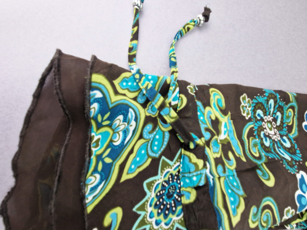 schicke Langarmbluse Gr. 48/50 NKD braun/grün/türkis Blumen