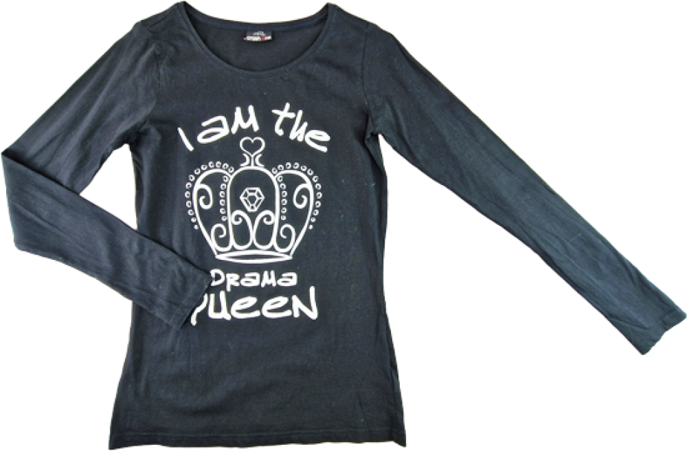Langarmshirt Gr. 36 crash one schwarz mit Glitzer Krone