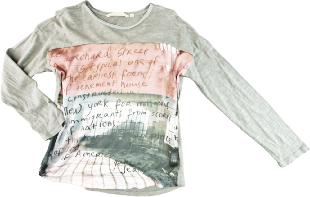 leichtes Langarmshirt Gr. 38 Garcia Jeans hellgrau/altrosa