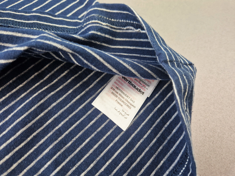 Langarmrolli Gr. 146/152 Verbaudet dunkelblau geringelt