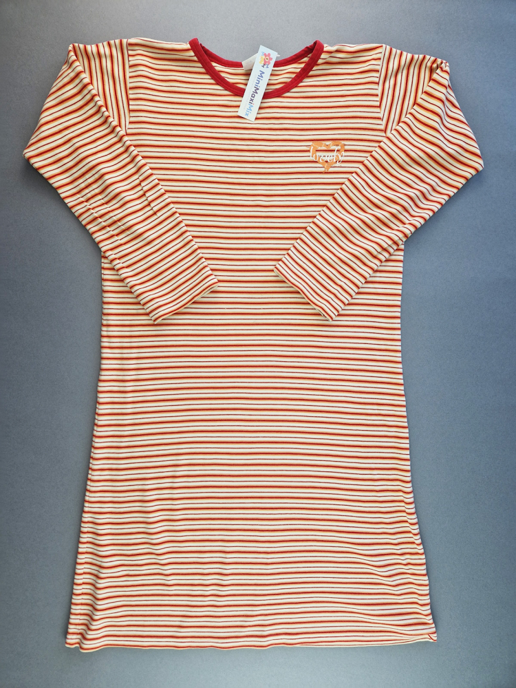 Langarmnachthemd Gr. 146/152 Schiesser orange/rot