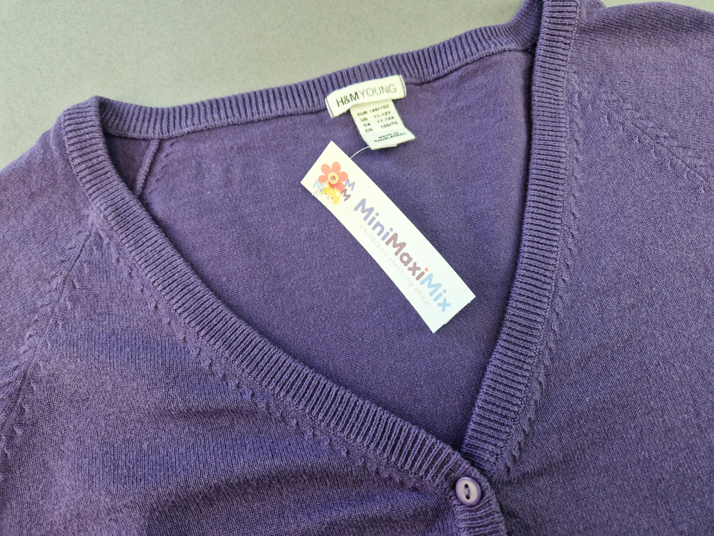 Strickjacke Gr. 152 H&M zart lila langarm