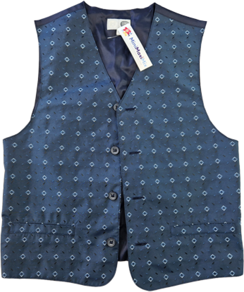 Anzugweste Gr. 152 C&A Satin dunkelblau Rauten