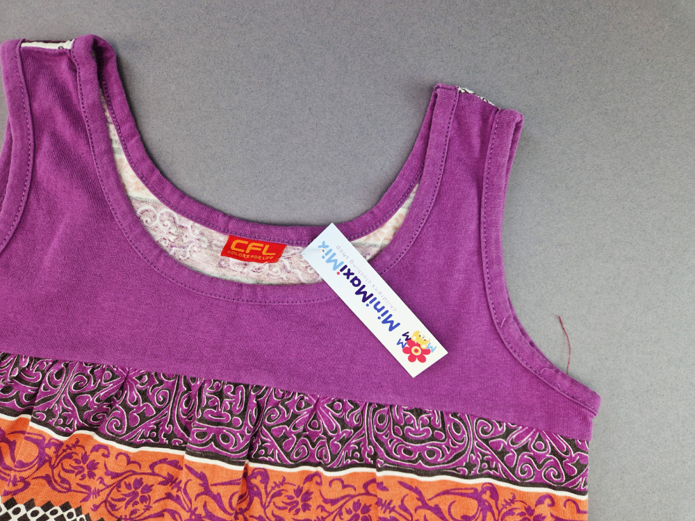 Trägershirt Gr. 158/164 CLF lila/orange gemustert