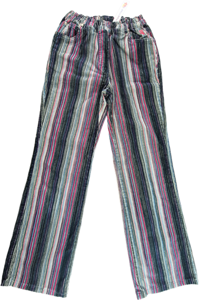 Cordhose weit Gr. 158/164 Jako-o gestreift bunt rosa/schwarz/grau