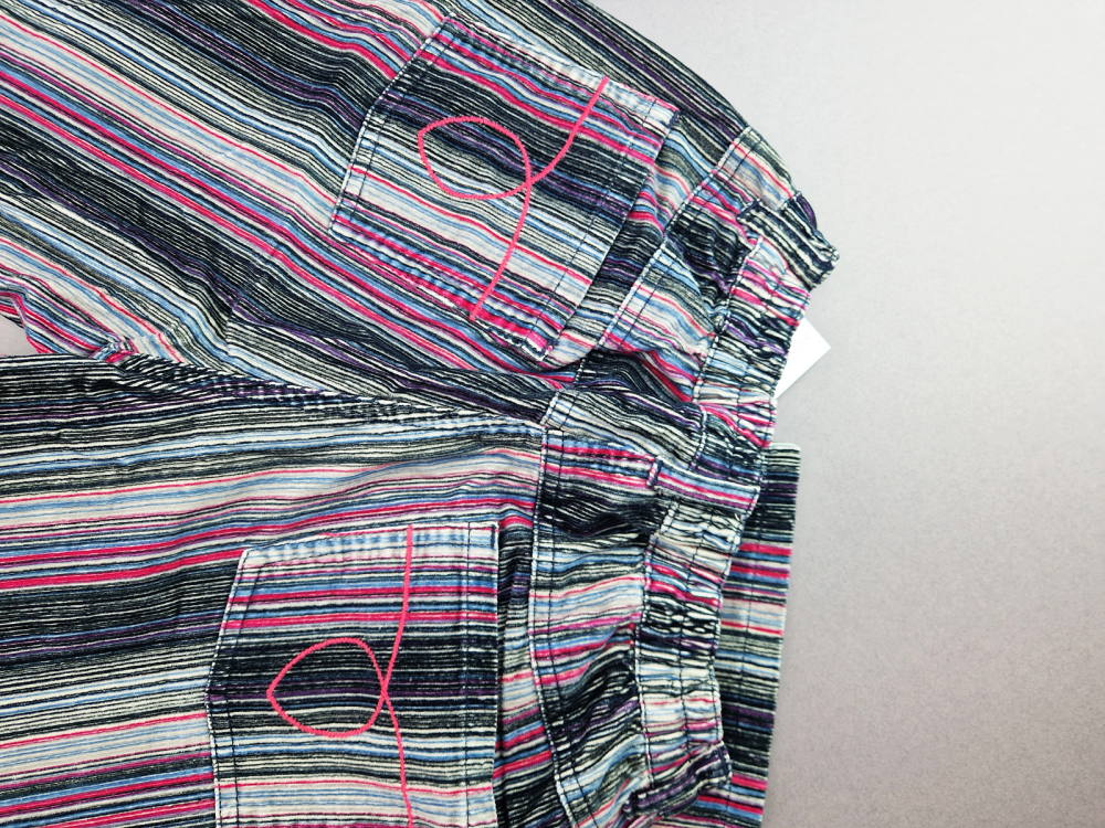 Cordhose weit Gr. 158/164 Jako-o gestreift bunt rosa/schwarz/grau