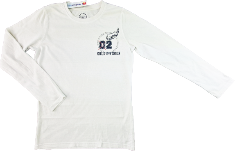 Langarmshirt Gr. 158/164 TCM weiß mit Aufdruck
