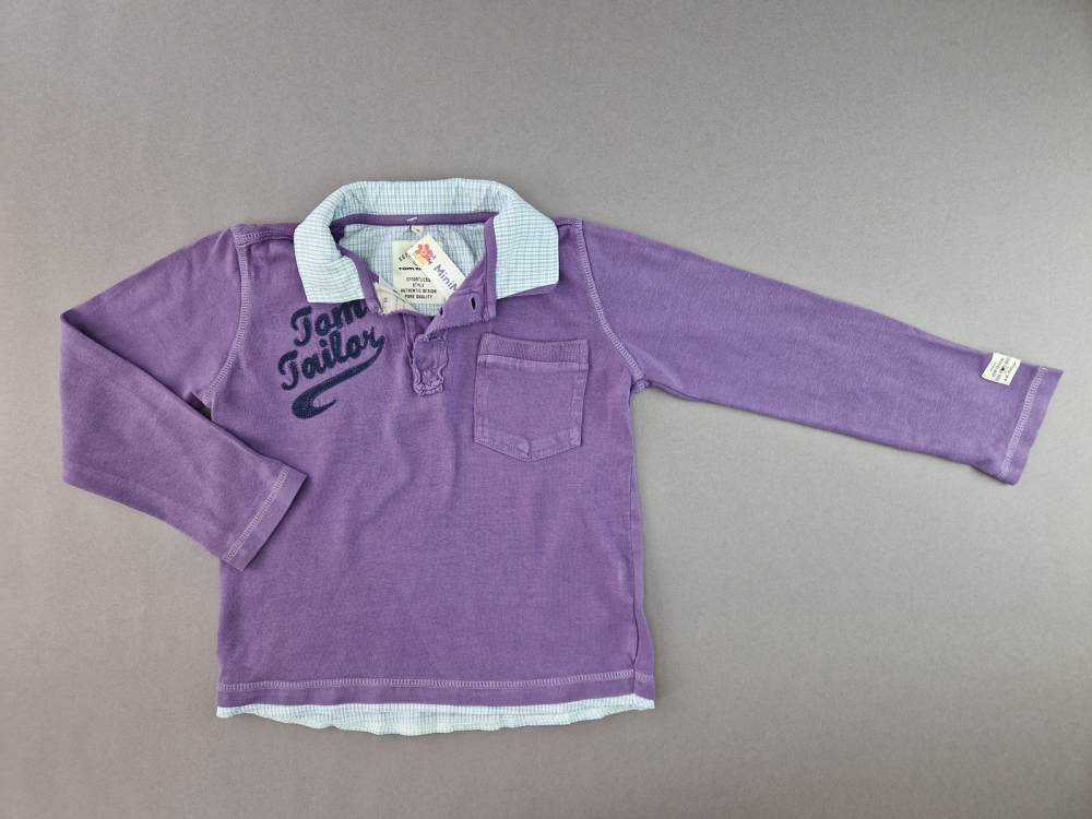 Karohemd mit Pullover Gr. 116/122 Tom Taylor lila/hellblau 2 Lagen