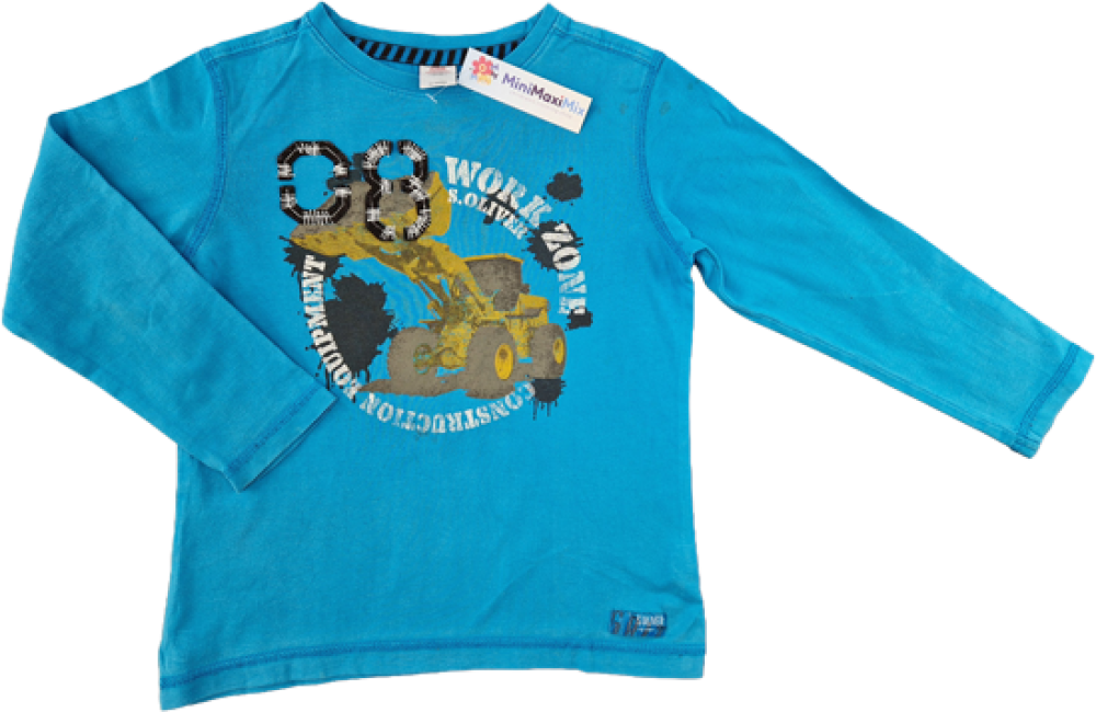 Langarmshirt Gr. 122 s.Oliver hellblau mit Bagger