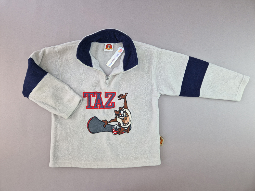 dicker Fleecepullover Gr. 122 hellgrau TAZ  Looney Tunes