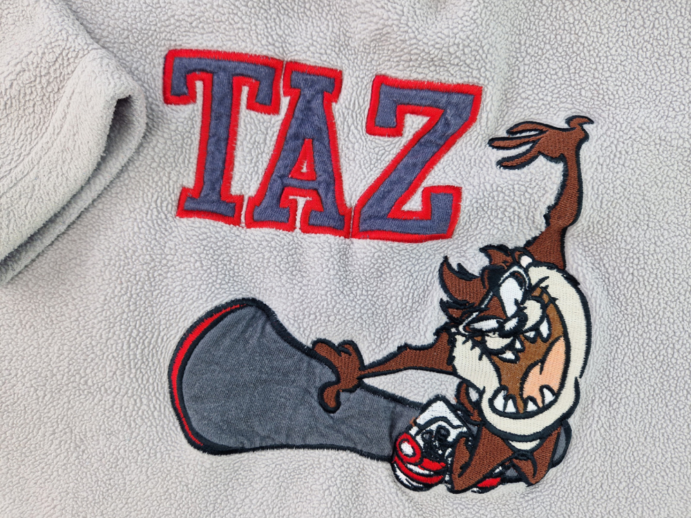 dicker Fleecepullover Gr. 122 hellgrau TAZ  Looney Tunes