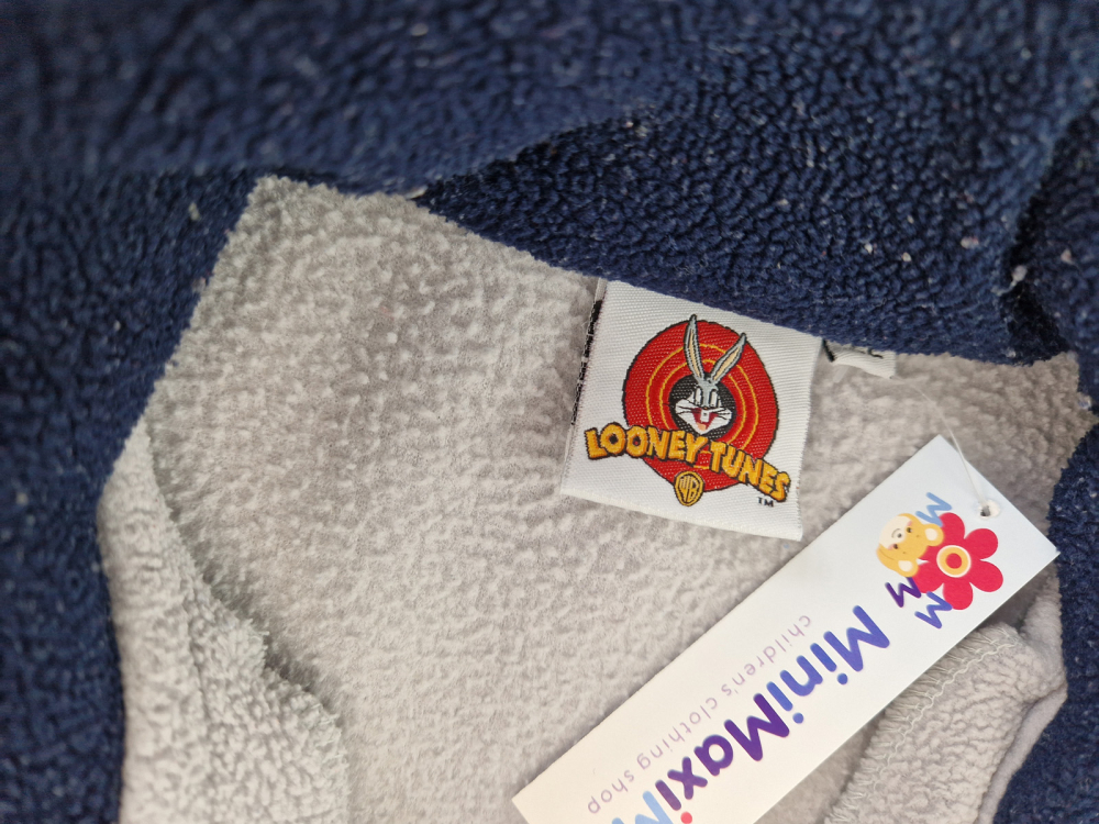 dicker Fleecepullover Gr. 122 hellgrau TAZ  Looney Tunes