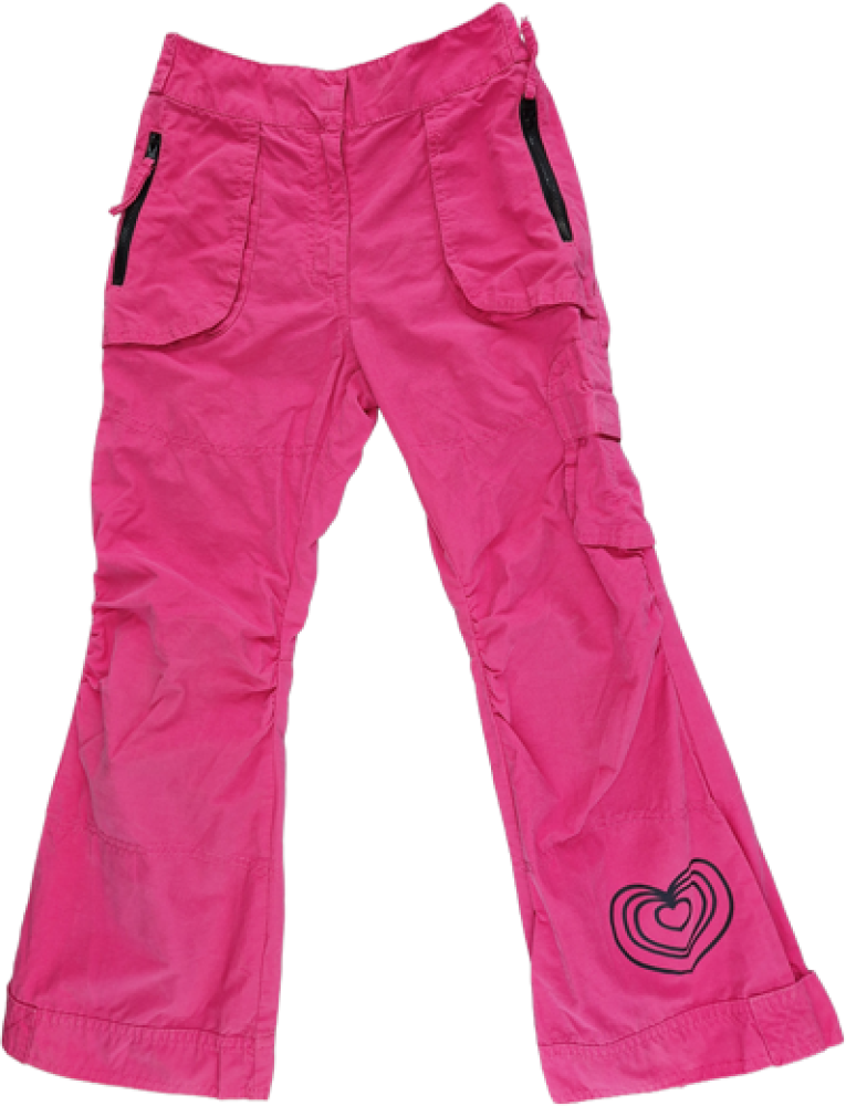 lange Sommerhose Gr. 122 pink Schlaghose viele Taschen