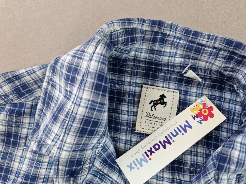 Karohemd Gr. 122 Palomino langarm Blautöne