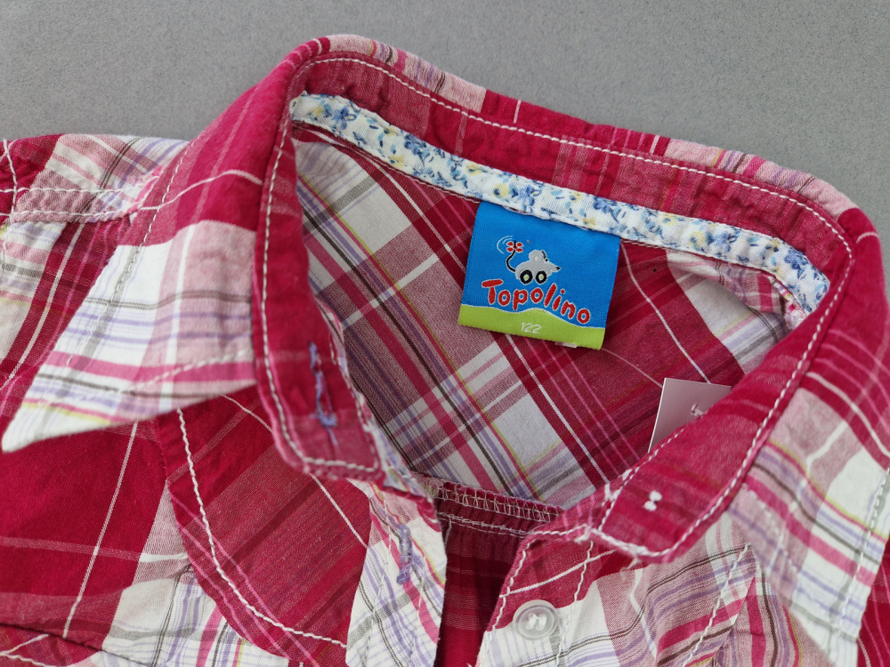 Karobluse Gr. 122 Topolino pink/weiß ¾ Arm
