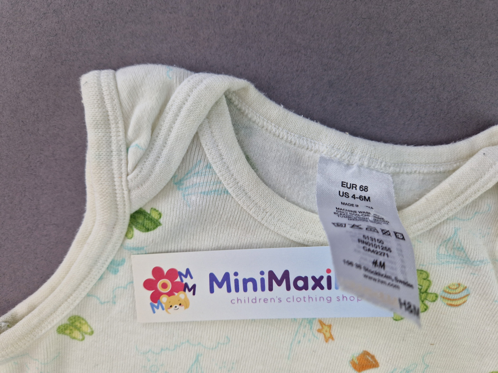 Trägerbody Gr. 74/80 H&M weiß mit Schildkröten