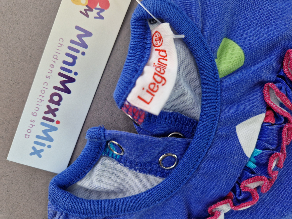 Sommerspieler Gr. 74/80 Liegelind blau mit bunten Herzen