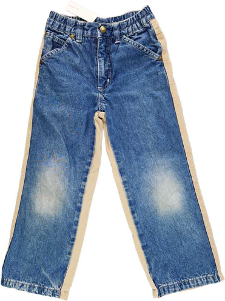 Thermojeans Gr. 116/122 blau/hellbraun lang
