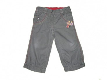 Sommerjeans Gr. 74/80 Topolino oliv mit Blumenstickerei