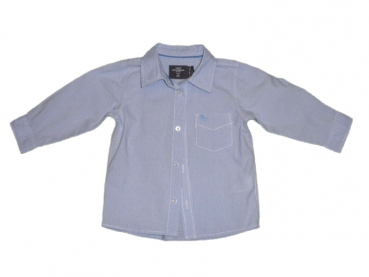 Langarmhemd Gr. 80 H&M hellblau/weiß gestreift