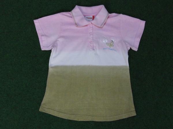 Poloshirt Gr. 110/116 Yigga mit Farbübergang und Schmetterling