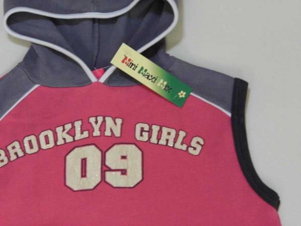 Kapuzenshirt Gr. 104 Rosa mit grauer Kapuze Brooklyn Girls