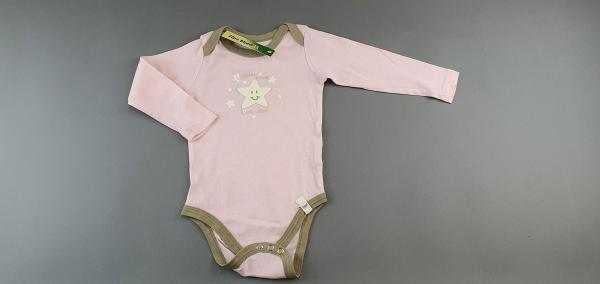 Langarmbody Gr. 74/80 zartrosa twinkle star Sterne