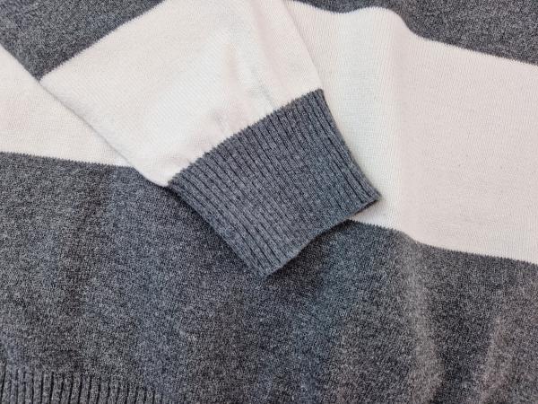 Strickpullover Gr. 158/164 O.N. Blockstreifen grau/weiß