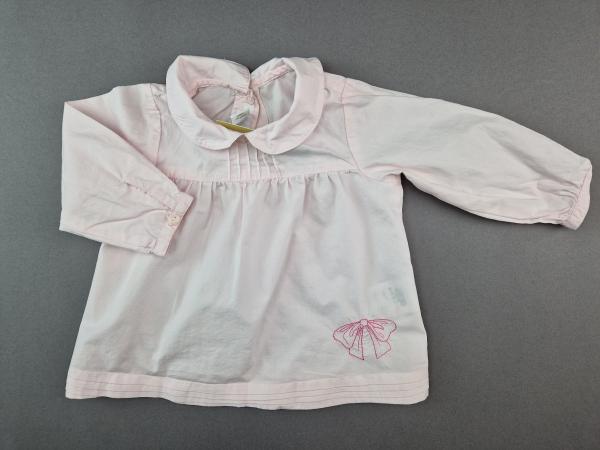 Langarmbluse Gr. 74 H&M rosa mit Aufdruck Schleifchen