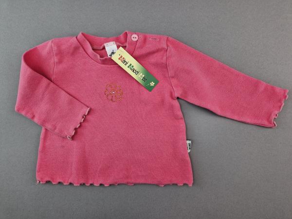 Stretchshirt Gr. 68/74 pink mit Glitzeraufdruck langarm