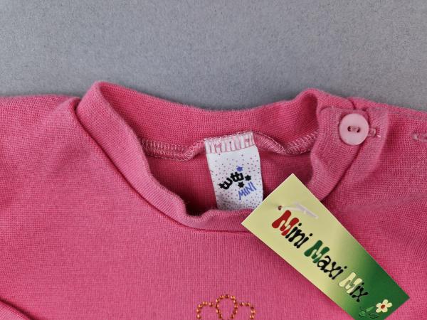 Stretchshirt Gr. 68/74 pink mit Glitzeraufdruck langarm