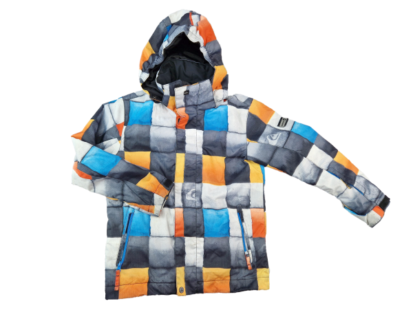 Winteranorak Gr. 146 Quicksilver bunt kariert orange/hellblau