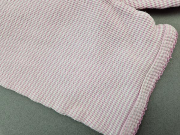 Schlafi/Skiunterwäsche Gr.140/146 Petit Bateau rosa/weiß geringelt langarm 2 Teiler