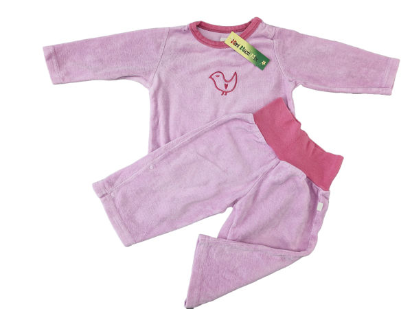 Samtschlafi Gr. 74 living crafts 2 Teiler rosa Vogel Bio 2 Teiler