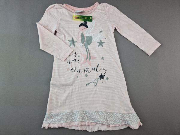Nachthemd Gr. 92/98 Topolino langarm rosa geringelt Glitzerfee