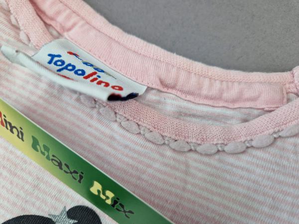 Nachthemd Gr. 92/98 Topolino langarm rosa geringelt Glitzerfee