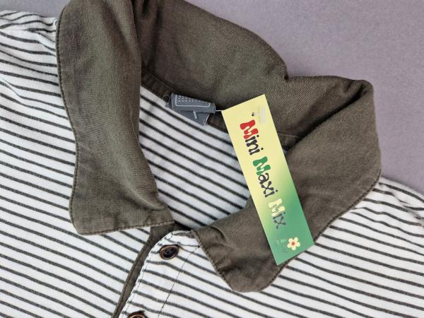 Poloshirt Gr. 170/176 Schiesser grau gestreift kurzarm