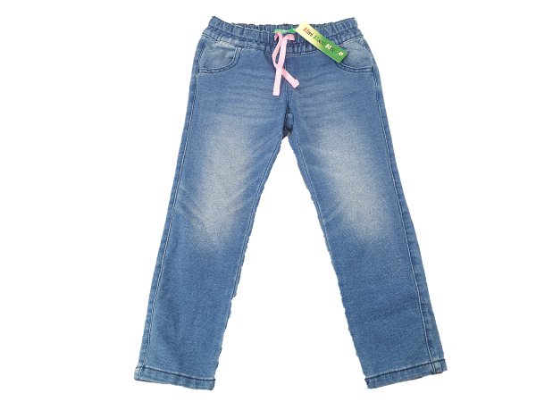 Stoffjeans Gr. 98/104 Benetton blau, rosa Cordel, Paillettentasche