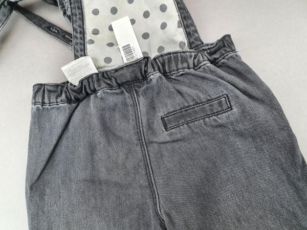 coole Jeanslatzhose Gr. 92/98 Zara dunkelgrau Rüschen