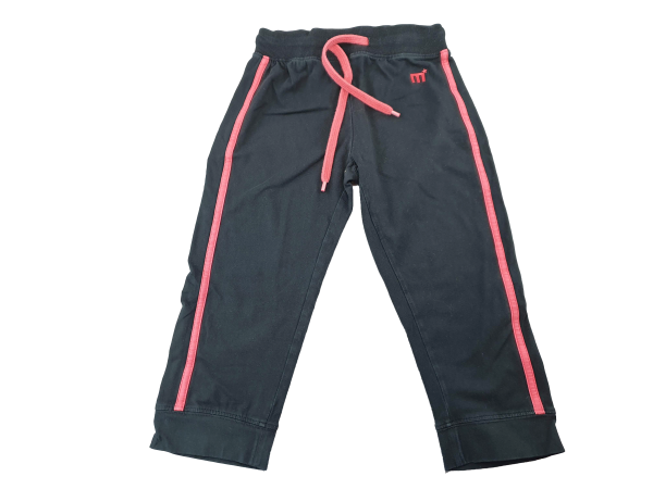 ¾ Sporthose Gr. 140 Mangoon schwarz mit pinken Streifen