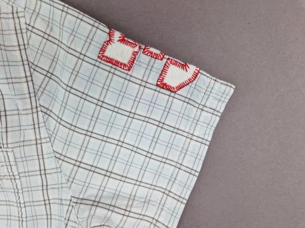Hemd Gr. 128 H&M hellblau/braun Karomuster kurzarm