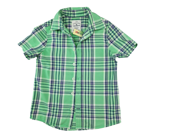Karohemd Gr. 116/122 Tom Tailor grün/blau kurzarm