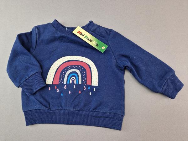 Sweatshirt Gr. 62 Pocopiano blau mit Regenbogen