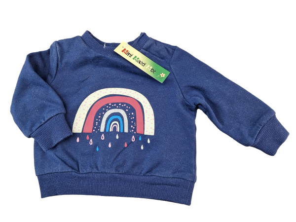 Sweatshirt Gr. 62 Pocopiano blau mit Regenbogen