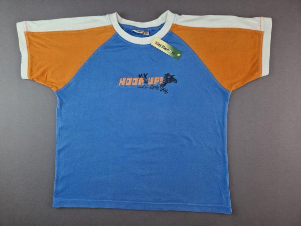 T-Shirt Gr. 146 Kidz only blau/orange/weiß Aufdruck vorne